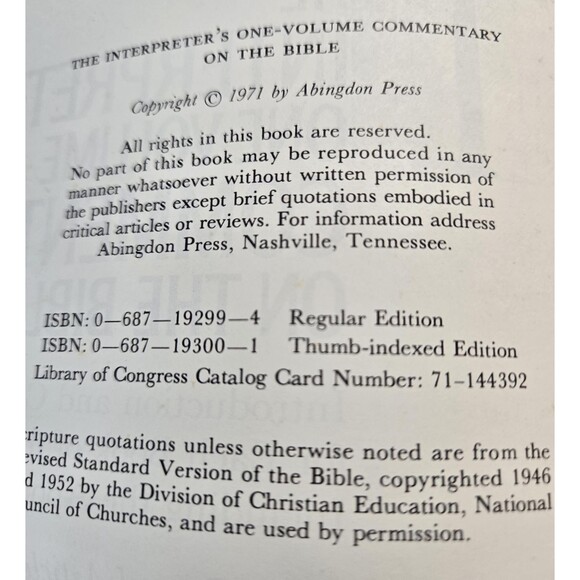 The Interpreters One-Volume Commentary on the Bible, Hardcover, 1971, 1371 pages - Picture 2 of 10